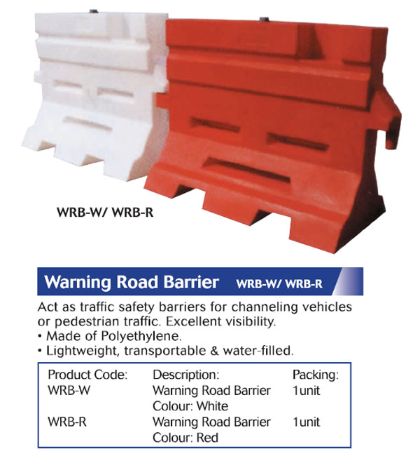 WARNING ROAD BARRIER - WRB-R - Click Image to Close